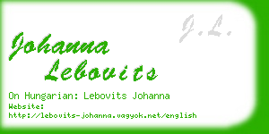 johanna lebovits business card